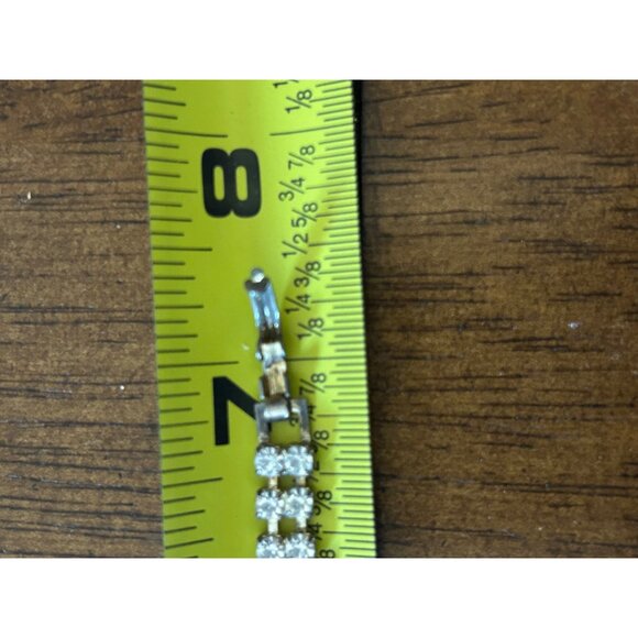 Vintage 2 Strand Rhinestone Bracelet With Fold Over Clasp - Picture 12 of 12